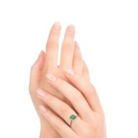 Halo Pave Emerald Cut Maragata Ring