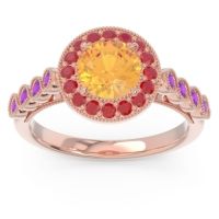 Halo Milgrain Pave Yojana Ring