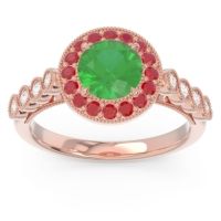 Halo Milgrain Pave Yojana Ring