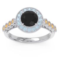 Halo Milgrain Pave Yojana Ring