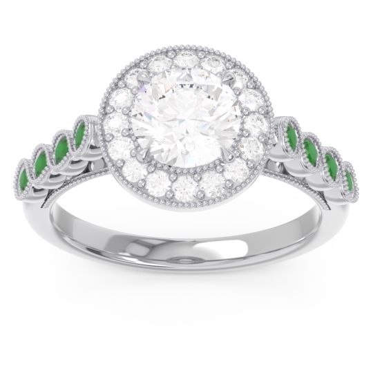 Halo Milgrain Pave Yojana Ring