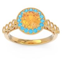 Halo Milgrain Pave Yojana Ring