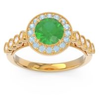 Halo Milgrain Pave Yojana Ring
