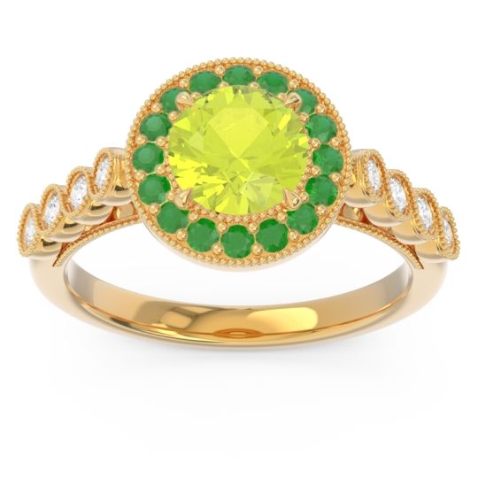 Halo Milgrain Pave Yojana Ring