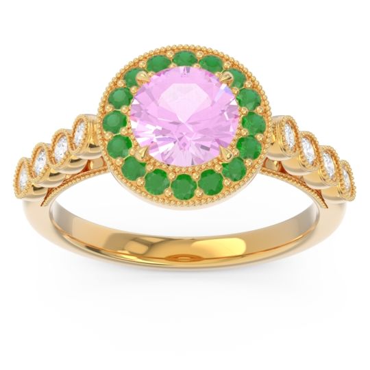 Halo Milgrain Pave Yojana Ring