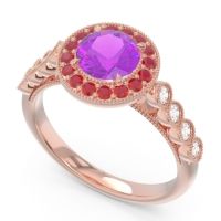 Halo Milgrain Pave Yojana Ring
