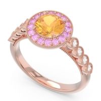 Halo Milgrain Pave Yojana Ring
