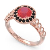 Halo Milgrain Pave Yojana Ring