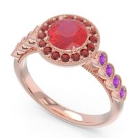 Halo Milgrain Pave Yojana Ring