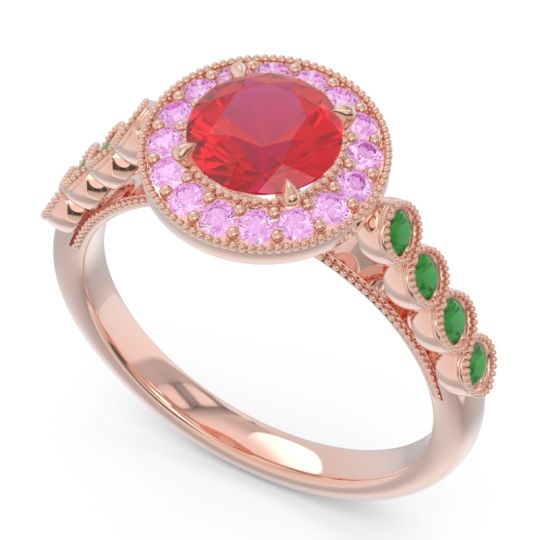 Halo Milgrain Pave Yojana Ring