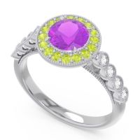 Halo Milgrain Pave Yojana Ring