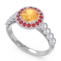 Halo Milgrain Pave Yojana Ring