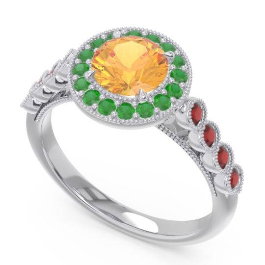Halo Milgrain Pave Yojana Ring