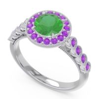 Halo Milgrain Pave Yojana Ring