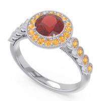 Halo Milgrain Pave Yojana Ring