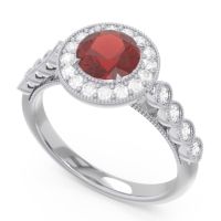 Halo Milgrain Pave Yojana Ring