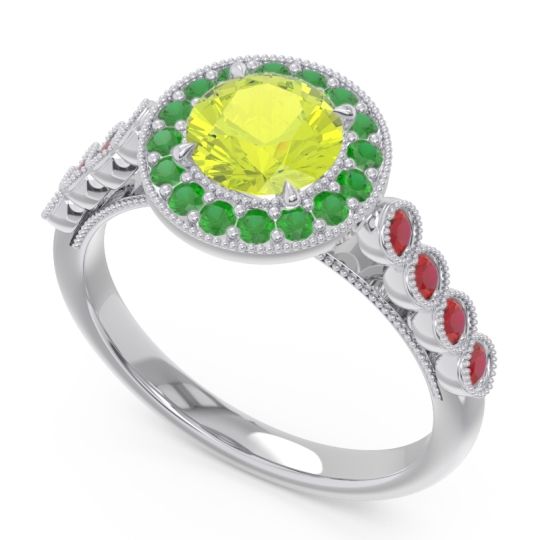 Halo Milgrain Pave Yojana Ring