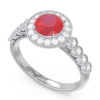 Halo Milgrain Pave Yojana Ring