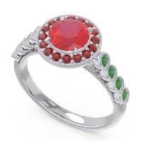 Halo Milgrain Pave Yojana Ring