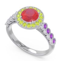 Halo Milgrain Pave Yojana Ring