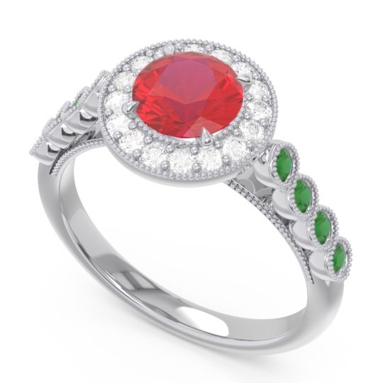 Halo Milgrain Pave Yojana Ring