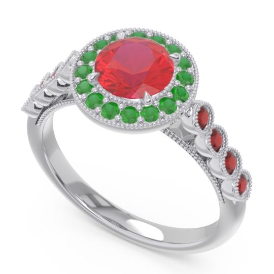 Halo Milgrain Pave Yojana Ring