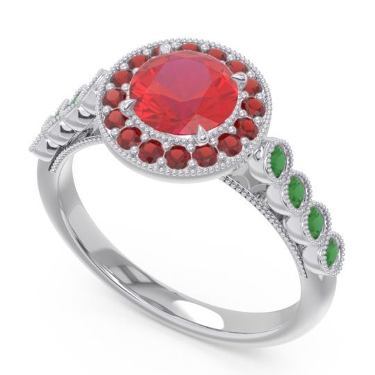 Halo Milgrain Pave Yojana Ring