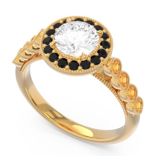 Halo Milgrain Pave Yojana Ring