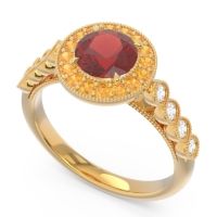 Halo Milgrain Pave Yojana Ring