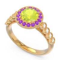 Halo Milgrain Pave Yojana Ring