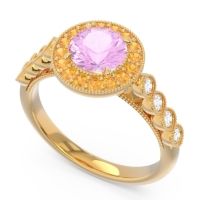 Halo Milgrain Pave Yojana Ring