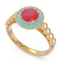 Halo Milgrain Pave Yojana Ring