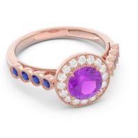 Halo Milgrain Pave Yojana Ring