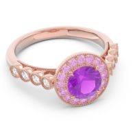 Halo Milgrain Pave Yojana Ring