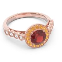 Halo Milgrain Pave Yojana Ring