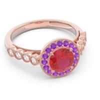 Halo Milgrain Pave Yojana Ring