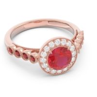 Halo Milgrain Pave Yojana Ring