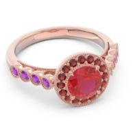 Halo Milgrain Pave Yojana Ring