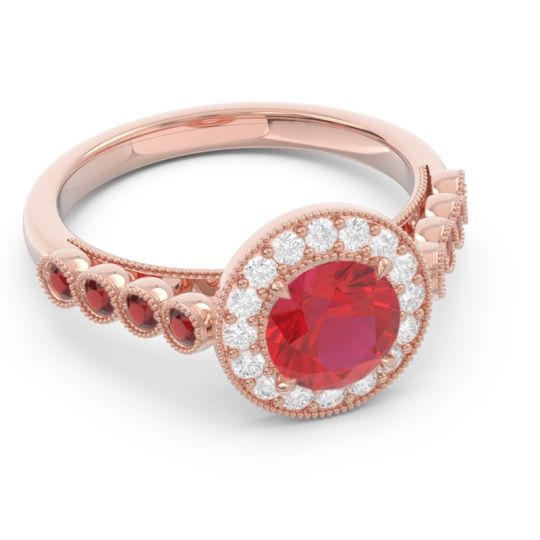 Halo Milgrain Pave Yojana Ring
