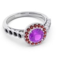 Halo Milgrain Pave Yojana Ring