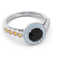 Halo Milgrain Pave Yojana Ring