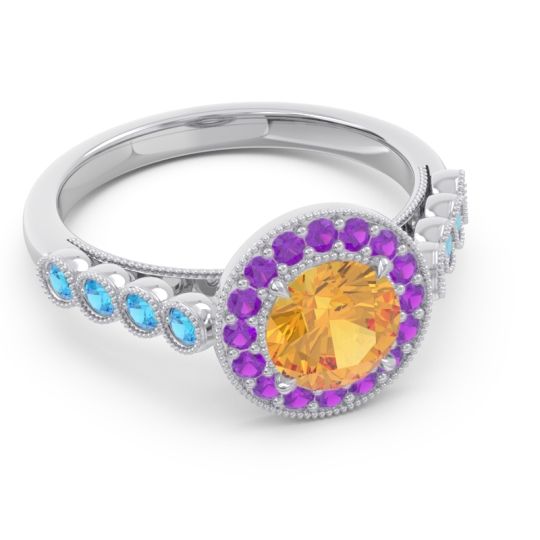 Halo Milgrain Pave Yojana Ring