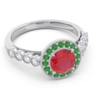 Halo Milgrain Pave Yojana Ring
