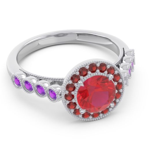 Halo Milgrain Pave Yojana Ring