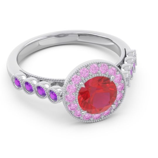 Halo Milgrain Pave Yojana Ring