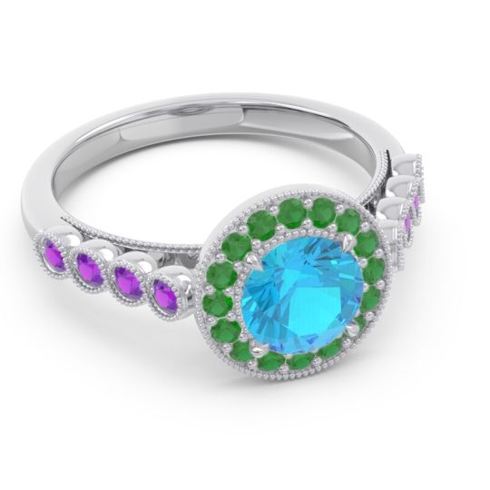 Halo Milgrain Pave Yojana Ring