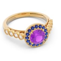 Halo Milgrain Pave Yojana Ring