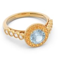 Halo Milgrain Pave Yojana Ring
