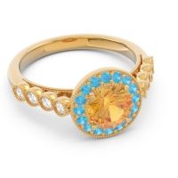 Halo Milgrain Pave Yojana Ring