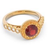Halo Milgrain Pave Yojana Ring